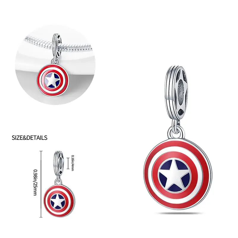 Marvel Captain America Shield Dangle Charm disney pandora